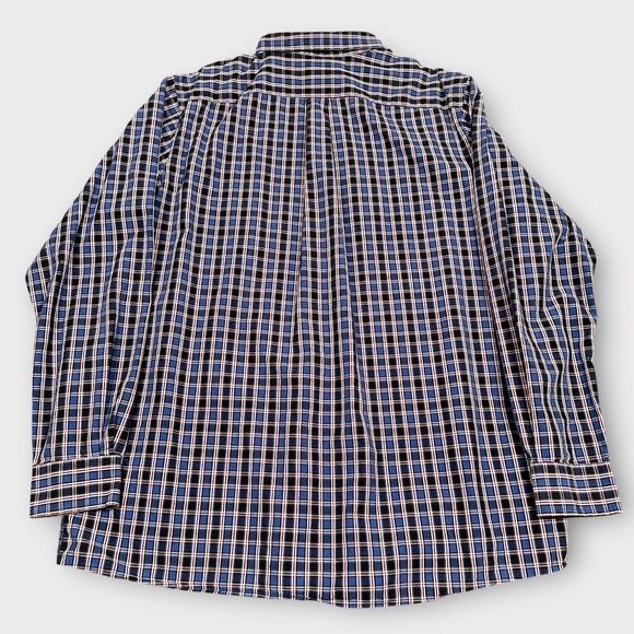 ROWM‎ Shirt Men's XLT Black Blue Red Plaid Long Sleeve Button Down Pocket Cotton - Picture 4 of 8